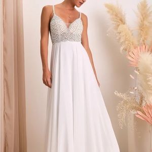 Lulu’s True Love White Beaded Maxi